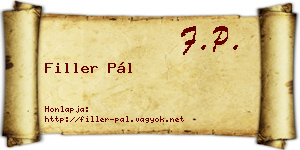 Filler Pál névjegykártya